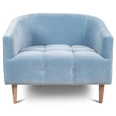 Tufted Button Blue Velvet Armchair for Living Room Supplier