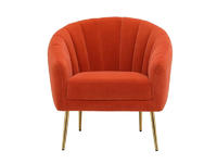 Contemporary Accent Chair Velvet Fabric Upholstered Tufted with Golden Legs