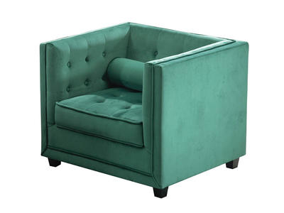 Velvet Tufted Loveseat Sofa Set  with Arm Pillows for Living Room